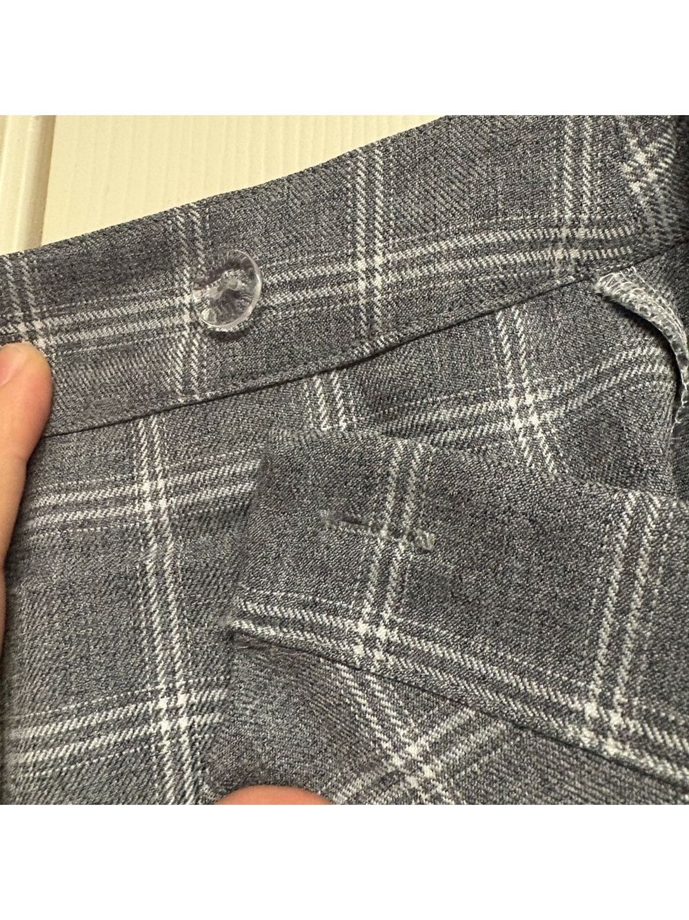 Papermoon women size L Large plaid pleated wrap skirt grey gray blue NEW NWT - Picture 5 of 10